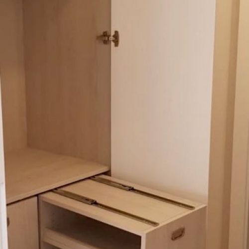 IA206 INTERIOR MELAMINADO OREGON SIENA CON MODULO EXTRAIBLE DE BALDAS