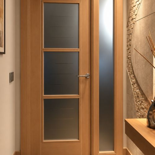 PUERTA HAYA VAPORIZADA VIDRIERA CON FIJO LATERAL
