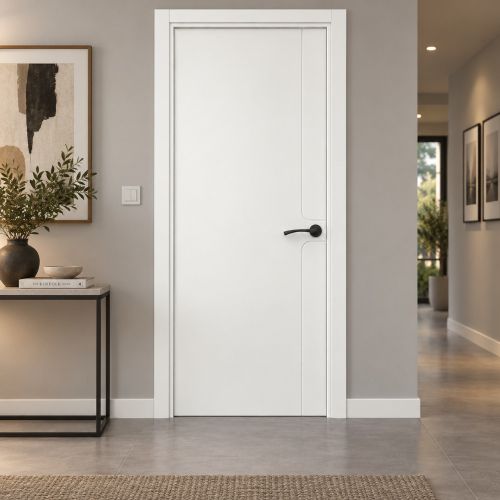 PUERTA LACADA BLANCA DOBLE BASTON