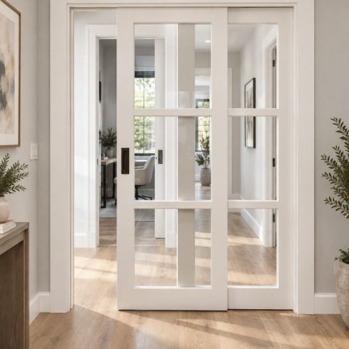 PUERTA CORREDERA LACADA 3 VIDRIOS