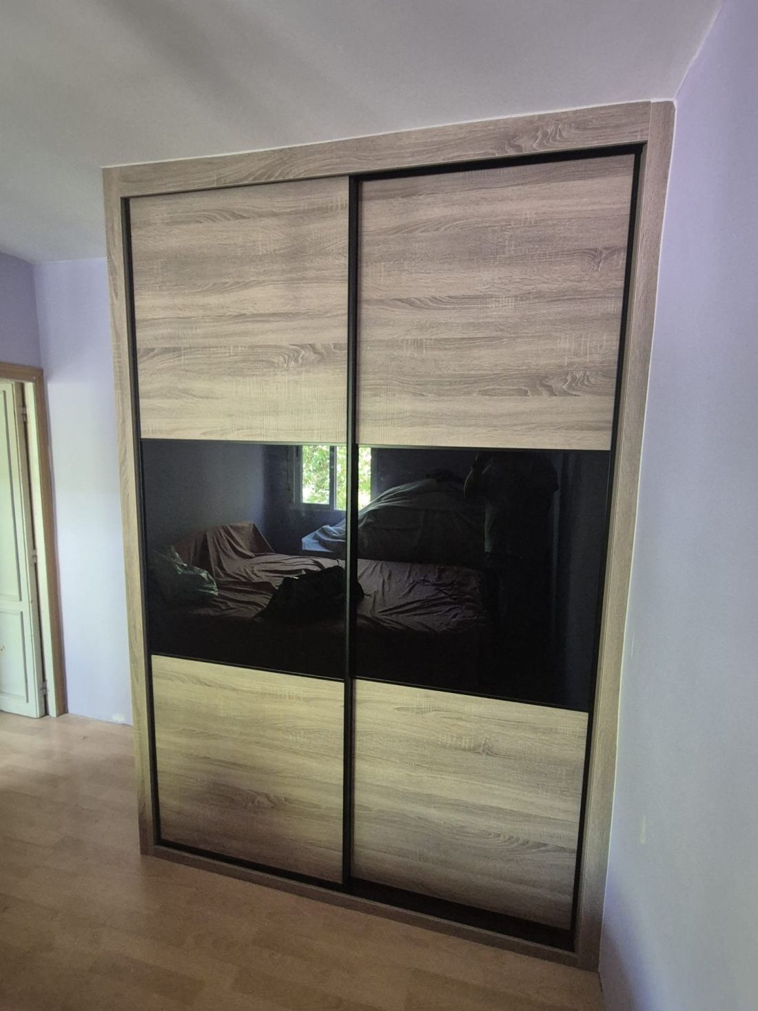 FRENTE CORREDERO CON CRISTAL NEGRO