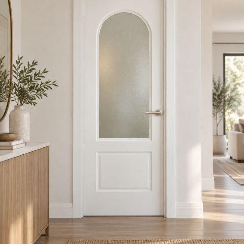 PUERTA LACADA BLANCA MODELO 705 VIDRIERA