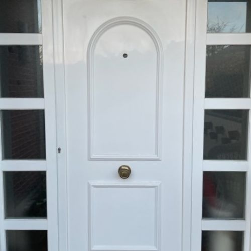 PA55 PUERTA ACORAZADA ALUMINIO CON DOBLE FIJO LATERAL CON MOLDURA