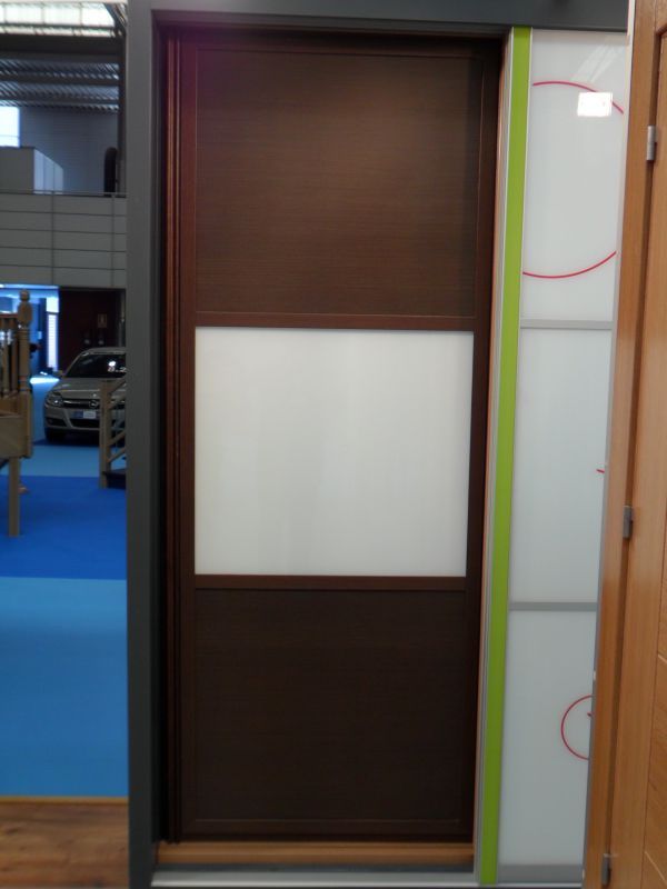 FC174 FRENTE CORREDERO JAPONES WENGE Y CRISTAL BLANCO