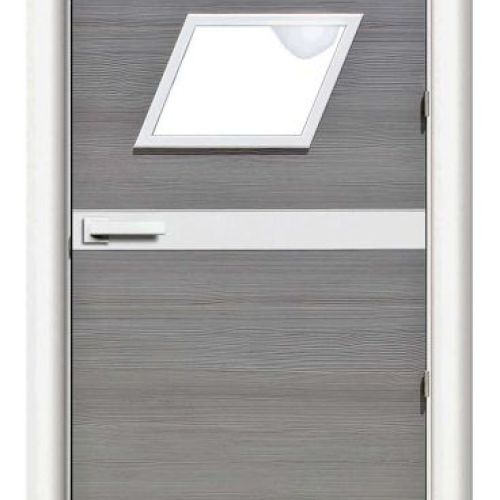 PI55 PUERTA VINILO MODELO 2007V ARGENTO Y BLANCO SAVIA GRECA PLATA