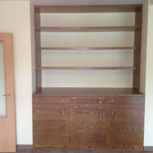 MU129 MUEBLE MADERA PUERTAS, CAJONES Y BALDAS