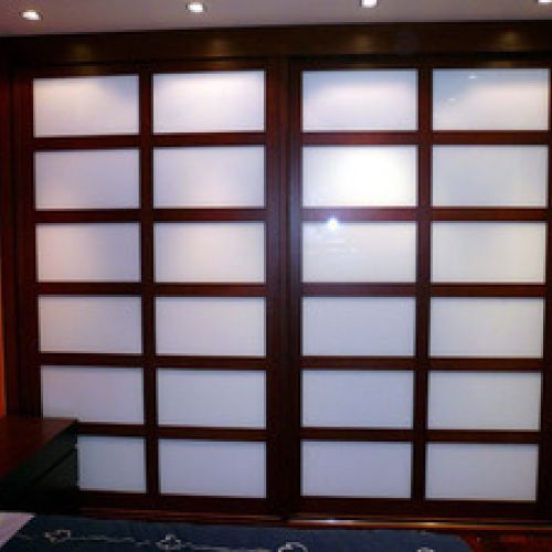 FC99 FRENTE CORREDERO ECO CRISTAL LACADO BLANCO PERFILES WENGUE