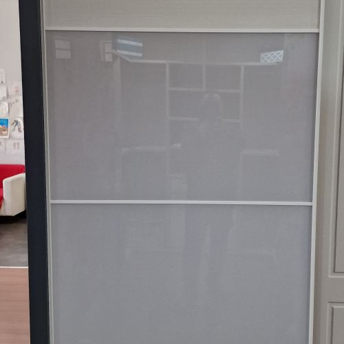 FC49 FRENTE CORREDERO ECO LACADO BLANCO Y CRISTAL LACADO BLANCO