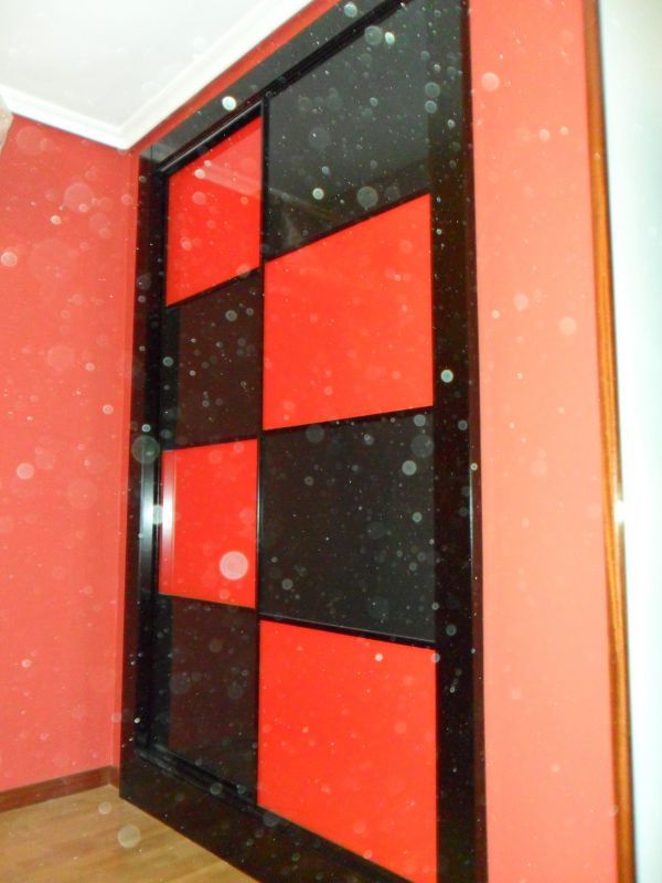 FC196 FRENTE CORREDERO ECO CRISTAL LACADO NARANJA Y CRISTAL LACADO NEGRO