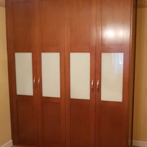 FA163 FRENTE PLEGADO CUADROS CEREZO   CRISTAL LACADO BLANCO