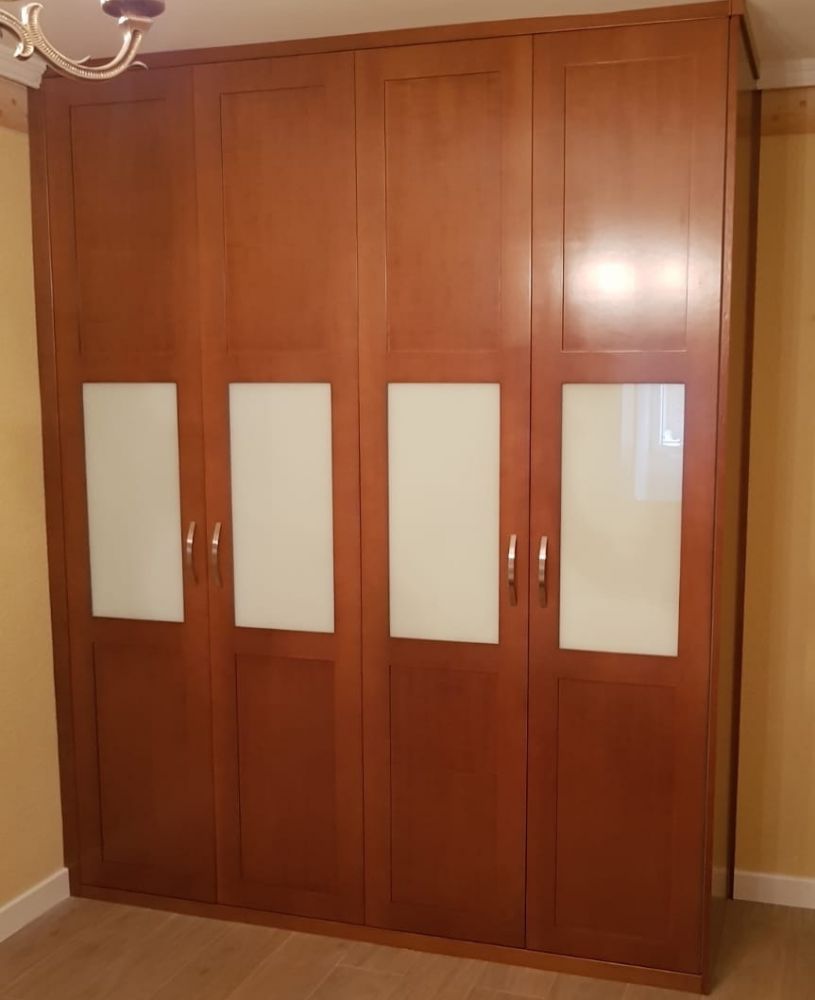 FA163 FRENTE PLEGADO CUADROS CEREZO   CRISTAL LACADO BLANCO