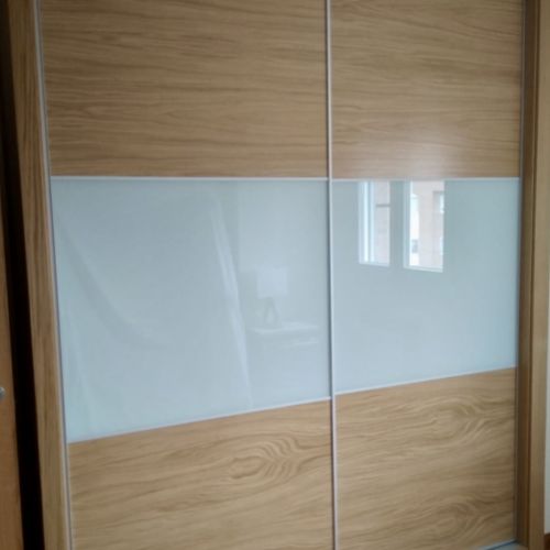 FC309 FRENTE CORREDERO ECO ROBLE Y CRISTAL BLANCO
