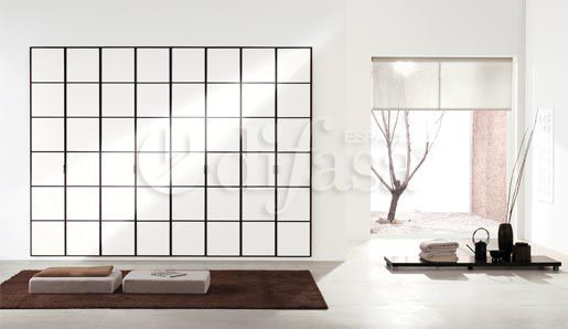 FA198 FRENTE JAPONES CRISTAL LACADO BLANCO Y PERFILES NEGRO