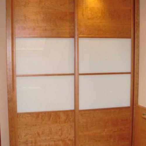FC114 FRENTE CORREDERO ECO CEREZO Y CRISTAL LACADO BLANCO