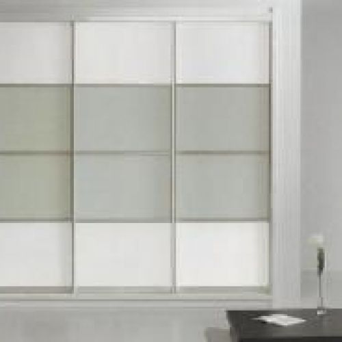 FC55 FRENTE CORREDERO ECO LACADO BLANCO Y CRISTAL ACIDO. PERFILES ALUMINIO Y REMATES LACADO BLANCO