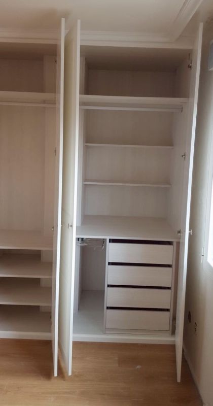 IA87 INTERIOR MELAMINADO OREGON SIENA CAJEADO DE BALDAS EN COLUMNA Y BALDAS PARA APROVECHAR EL EXTRA DE FONDO