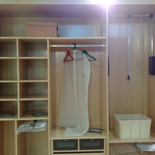 IA65 INTERIOR CON BALDAS, PANTALONEROS, ELEVADOR Y CAJONERAS BICOLOR