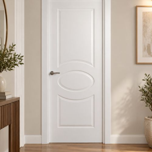 PUERTA LACADA BLANCA MODELO OVALO