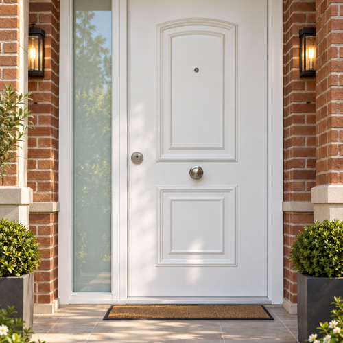 PUERTA ACORAZADA THOR 20 (GRADO 3B) CON FIJO LATERAL Y PANEL PVC BLANCO
