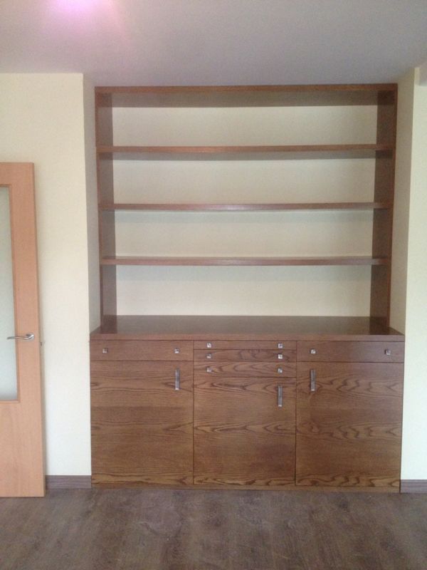 MU129 MUEBLE MADERA PUERTAS, CAJONES Y BALDAS