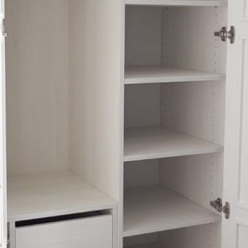 IA19 INTERIOR MELAMINADO FRESNO TAIGA CAJONERA   BARRA Y MODULO DE BALDAS REGULABLES
