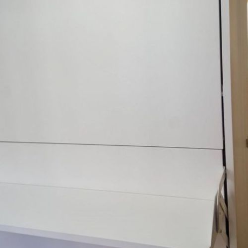 MU67 LITERA ABATIBLE HORIZONTAL LACADA BLANCO CON MESA DE ESTUDIO