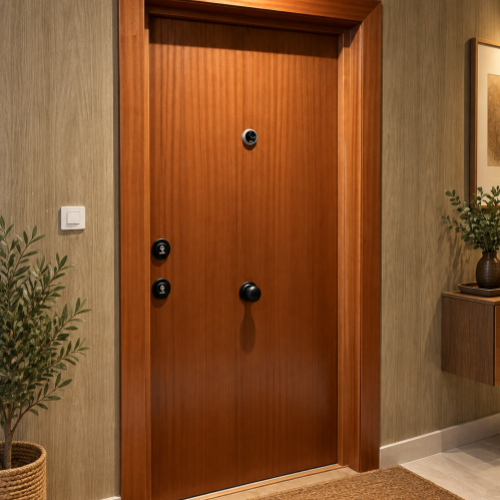 PUERTA ACORAZADA THOR 20 PLUS (GRADO 4B) SAPELY LISO