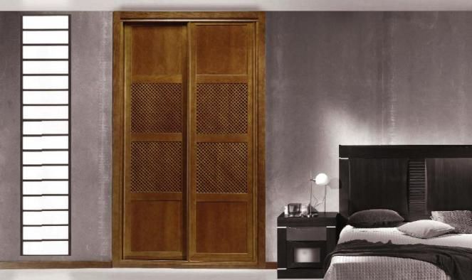 FC213 FRENTE CORREDERO JAPONES ROBLE TEÑIDO CON CELOSIA. PERFILES ROBLE TEÑIDO