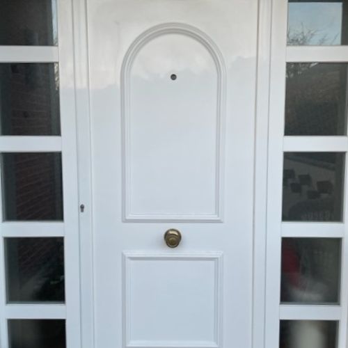 PA55 PUERTA ACORAZADA ALUMINIO CON DOBLE FIJO LATERAL CON MOLDURA