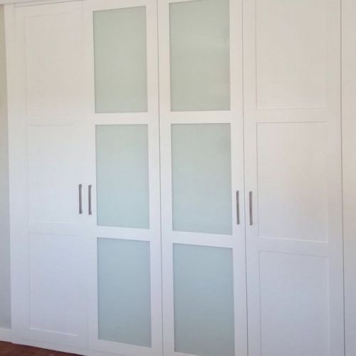 FA105 FRENTE ABATIBLE CUADROS LACADO   CRISTAL LACADO BLANCO