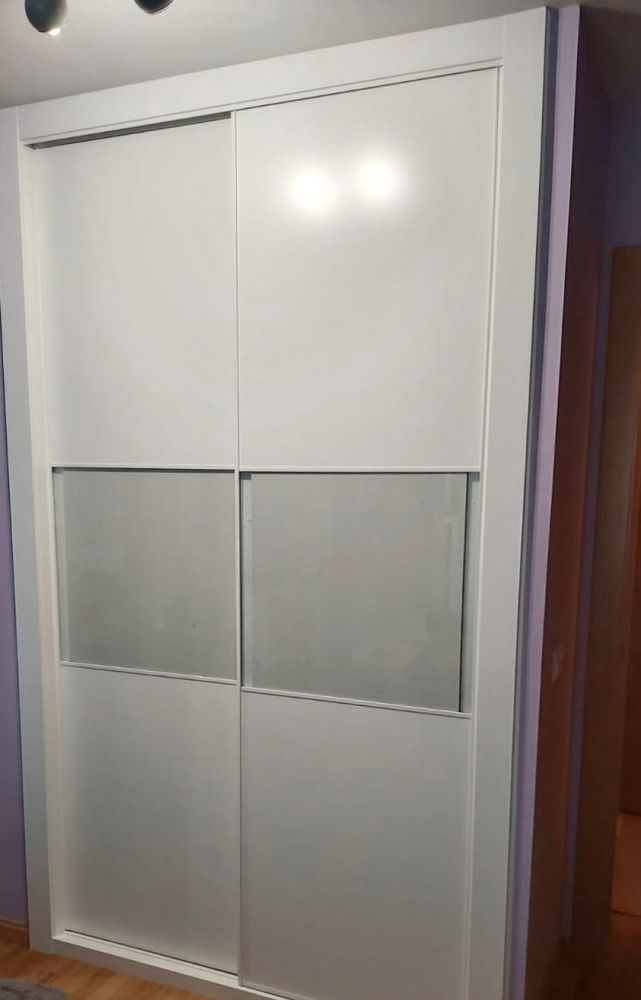 FC47 FRENTE CORREDERO ECO 3 PAÑOS LACADO BLANCO Y CR BLANCO, TIRADOR ALUMINIO LACADO