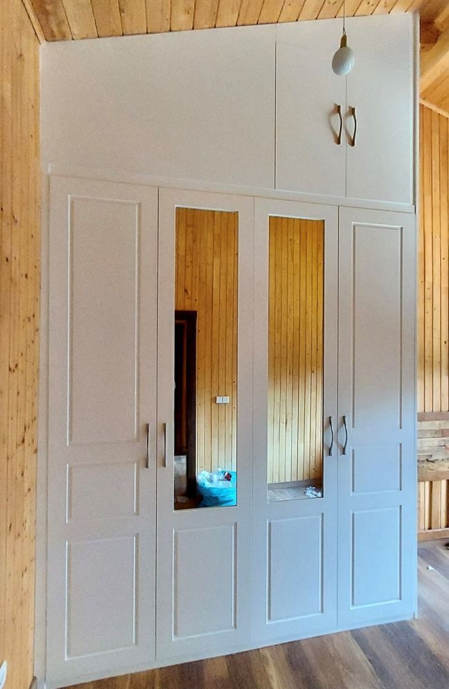 FA191 FRENTE ABATIBLE LACADO CUADROS CON ESPEJO Y ALTILLO CON FORMA