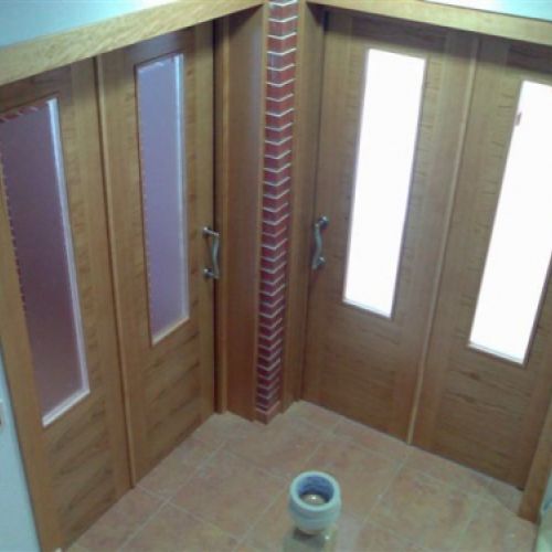 PI23 PUERTAS CORREDERAS DOBLES CEREZO VETA H CON 1 VIDRIO