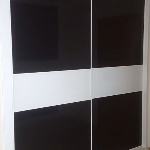 FC204 FRENTE CORREDERO ECO CRISTAL LACADO NEGRO Y CRISTAL LACADO BLANCO
