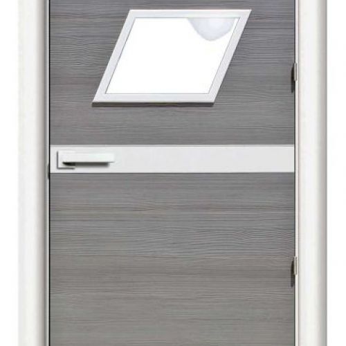 PI55 PUERTA VINILO MODELO 2007V ARGENTO Y BLANCO SAVIA GRECA PLATA