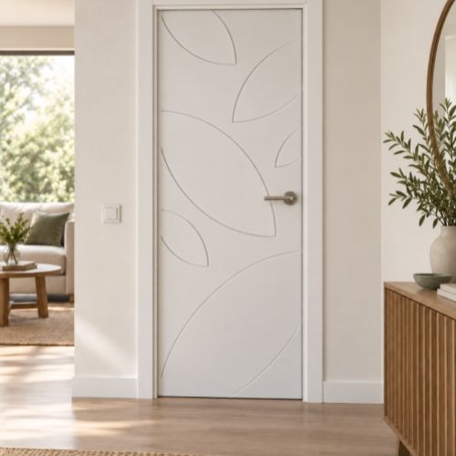 PUERTA LACADA BLANCA HOJAS
