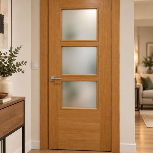 PUERTA ROBLE VIDRIERA 3V6