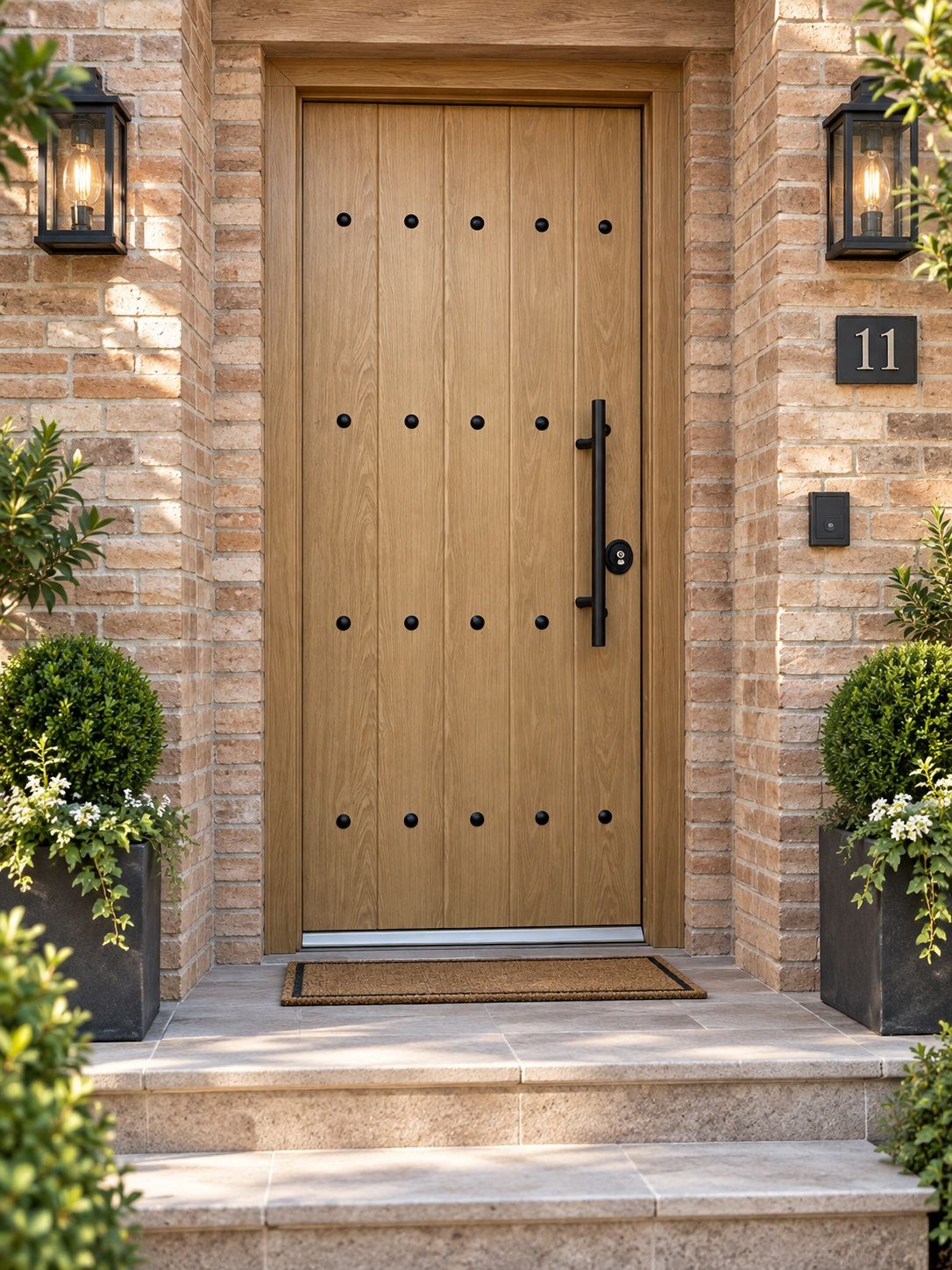PUERTA ACORAZADA THOR 20 (GRADO 3B) 5 PAÑOS VERTICALES CON TACHUELAS