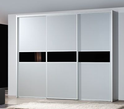 FC175 FRENTE CORREDERO ECO LACADO GRIS Y CRISTAL LACADO NEGRO
