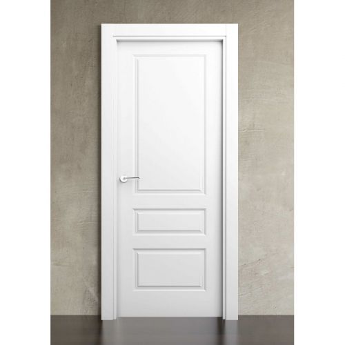PUERTA LACADA BLANCA 3 CUADROS DESIGUALES