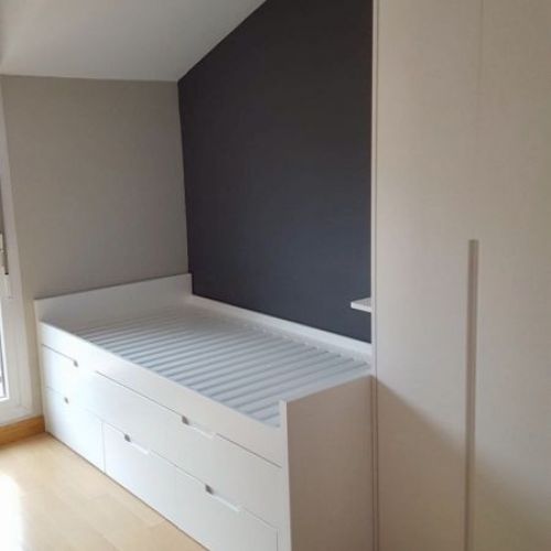 MU71 CAMA NIDO LACADA BLANCO CON CAJONES EXTRAIBLES