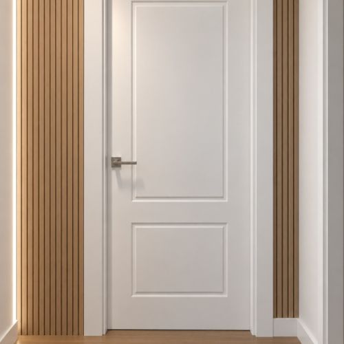 PUERTA LACADA BLANCA 2 CUADROS 2 DE MAYO
