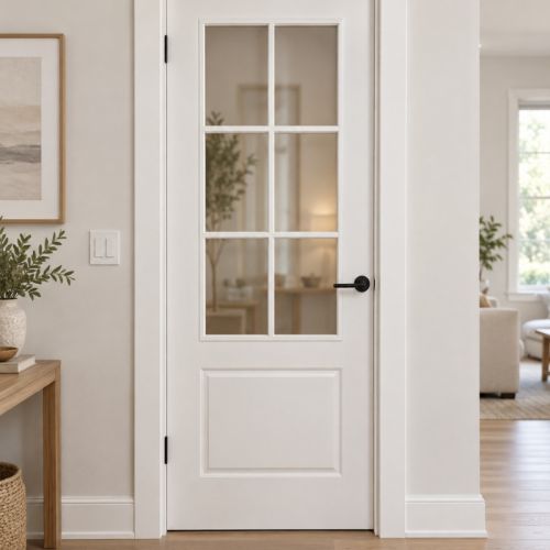PUERTA LACADA BLANCA 2 CUADROS VIDRIERA 6
