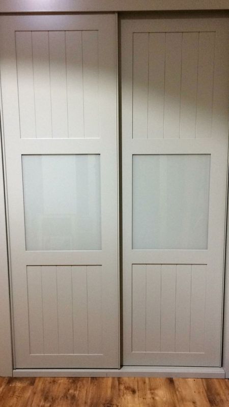 FC220 FRENTE CORREDERO LACADO BLANCO CUADROS CON LINEAS COMBINADO CON CRISTAL LACADO BLANCO