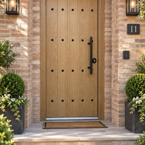PUERTA ACORAZADA THOR 20 (GRADO 3B) 5 PAÑOS VERTICALES CON TACHUELAS