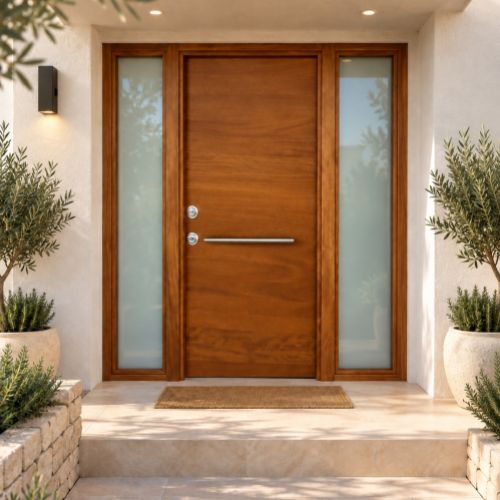 PUERTA ACORAZADA THOR 20 (GRADO 4B) CEREZO CON DOS FIJOS LATERALES