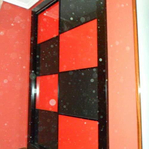 FC196 FRENTE CORREDERO ECO CRISTAL LACADO NARANJA Y CRISTAL LACADO NEGRO