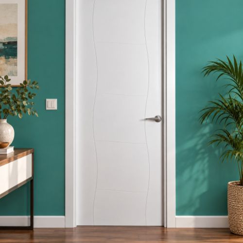 PUERTA LACADA BLANCA MODELO ONDAS