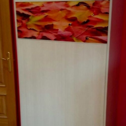 MU117 MUEBLE CAMA VERTICAL DE 90 CMS MELAMINA CON FOTO GRABADA EN CRISTAL