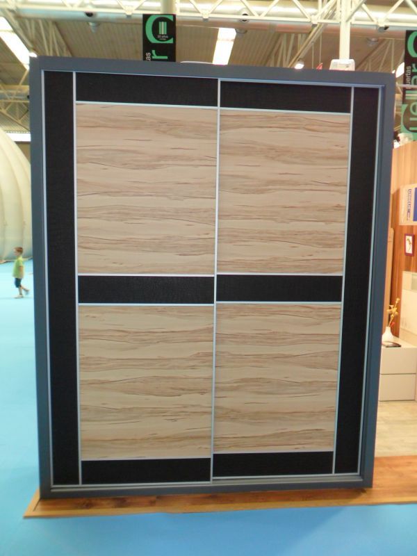 FC151 FRENTE CORREDERO MELAMINA DISEÑO Y POLIPIEL CHOCOLATE